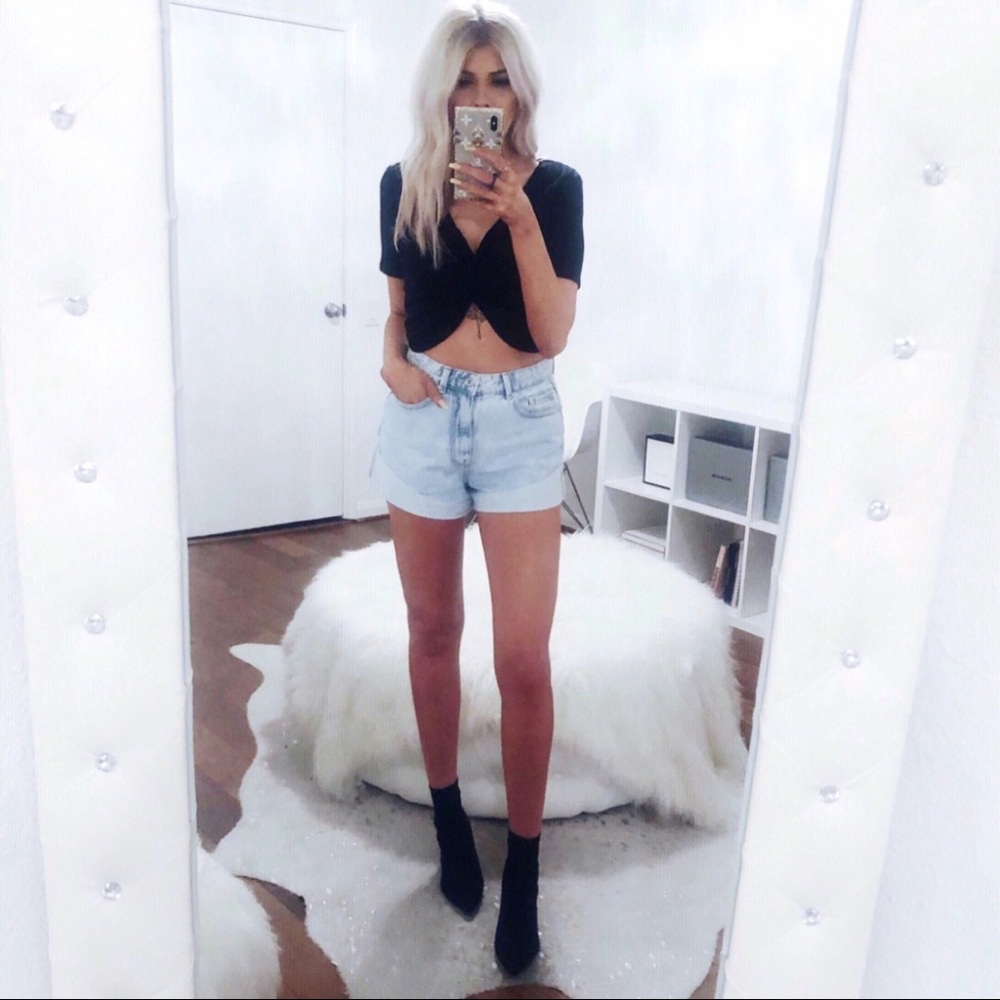 Black Zara twist crop top